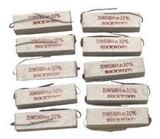 Rockwood Ceramic Sandstone Power Resistor, 500 Ohm, 20 Watt, 10% (Lot of 10)