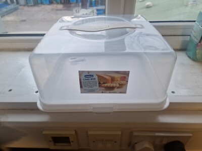 Whitefurze quadratische Kuchenbox, Kunststoff, weiß - schmutziger Griff