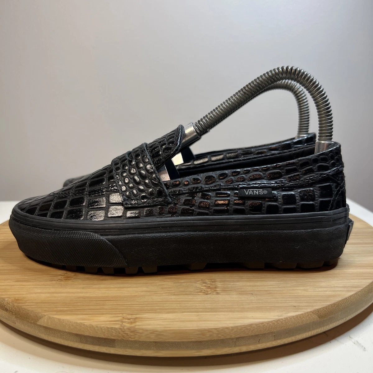 Vans leather snakeskin slip on hotsell