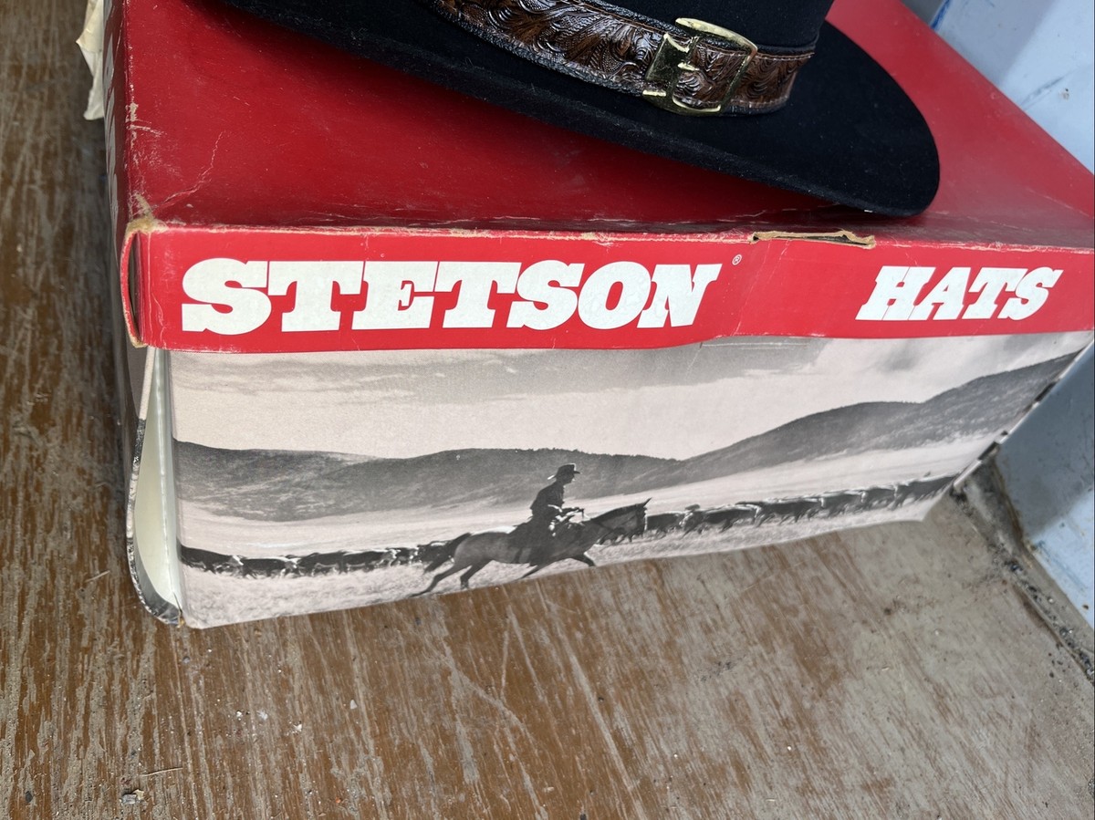 Vintage Stetson 3X Beaver Revenger Black Hat Size 7 With