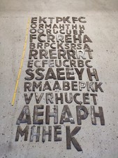 Vintage Zink Buchstaben, Alte Werbung, Wandbuchstaben 50er Jahre 