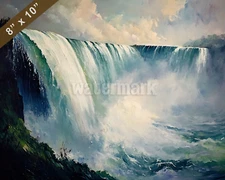 Niagara Falls with dramatic drop oil painting 8x10 Print