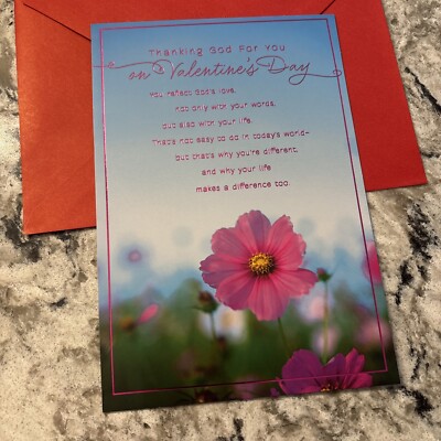 Valentine s Day Thanking God For You Love Religious 5.5 x8  Greeting Card