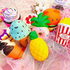 Paquete de 9 juguetes suaves Kawaii Squishy Hamburguesas, Pasteles, Helado...