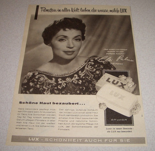 Jahr 1957 orig. Reklame Werbung Lux Seife Filmstars .... Lilli Palmer
