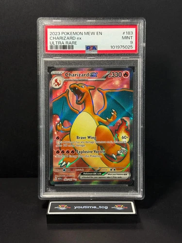 2023 Pokémon Mew En-151 Ultra Rare Charizard Ex #183 PSA 9
