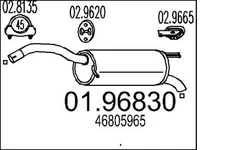 MTS 01.96830 Rear Muffler for Fiat