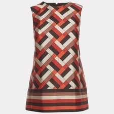 CH Carolina Herrera Multicolor Geometric Print Faille Mini Dress S