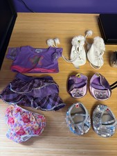 Build-A-Bear Outfit  Shoes Lot Skirt Top Ice Skates Ballet Flats