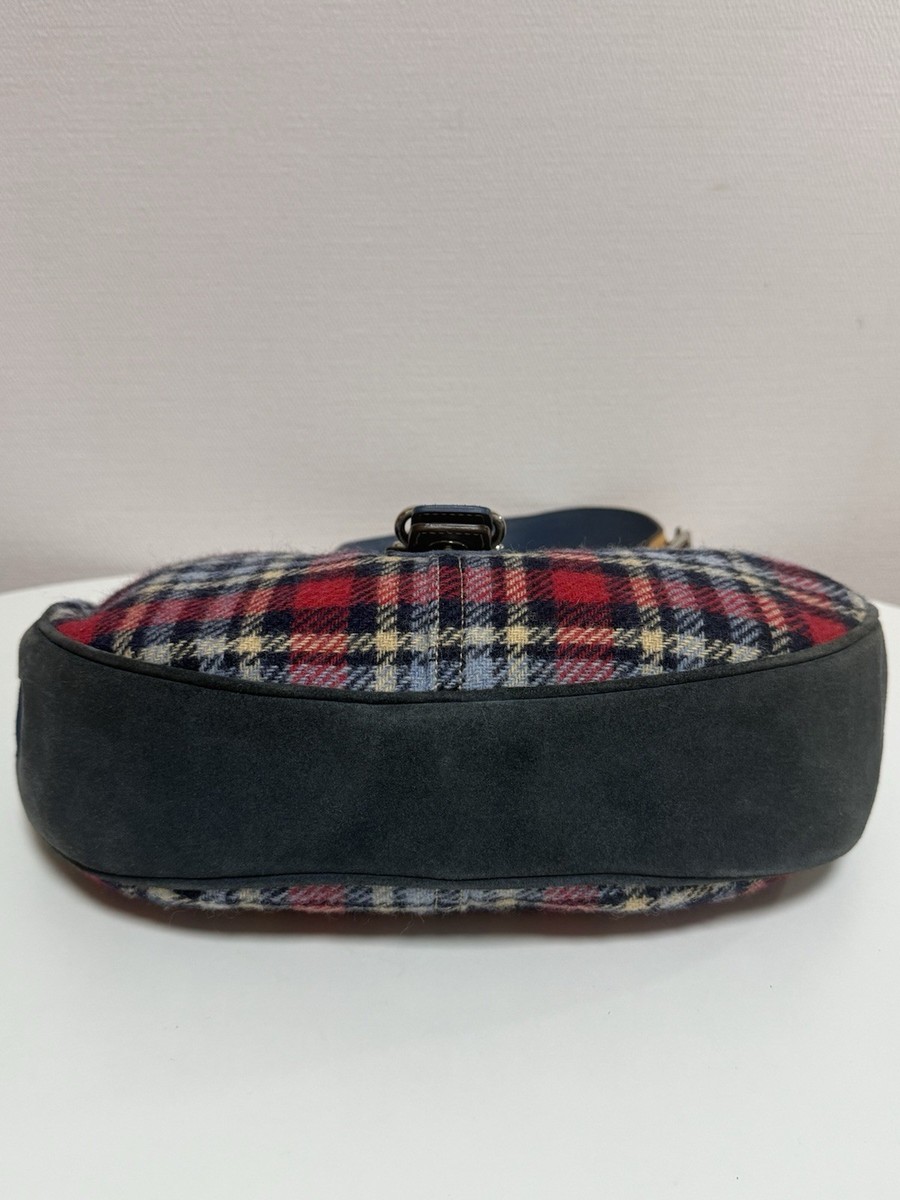 Rare VTG Coach Wool Suede Hampton Soho Plaid Tartan Limited