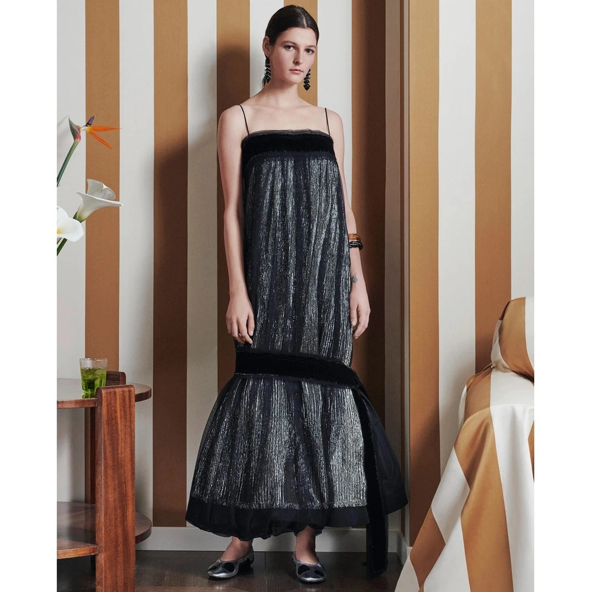 TORY BURCH Sophia Dress Golden CREST Tory Burch Ball Gowns for