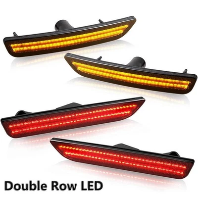 4x Feu de Position Latéral LED Avant et Arrière Fumé Pour FORD MUSTANG 2010-2014 - Photo 1/4