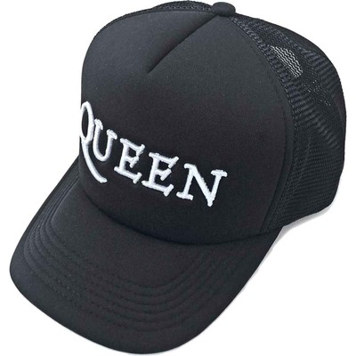 Queen Baseball Cap Classic Band Logo Nue offiziell Schwarz Mesh Trucker Size One