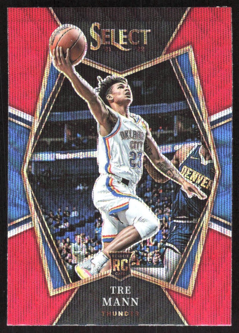 2102G 2021-22 Panini Select #141 Tre Mann Red Wave Prizms