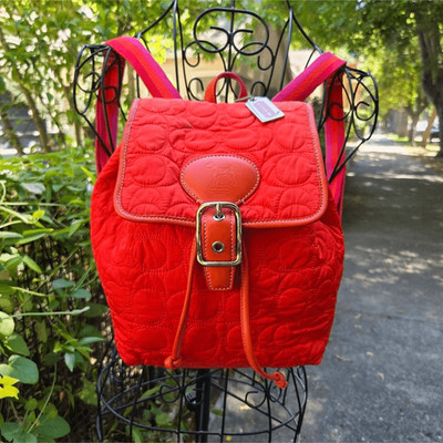 Coach Y2K Signature Quilted Drawstring Coral Mini Vintage Backpack