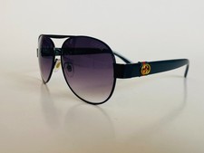 Gucci Sunglasses Unisex Green Red Accents Gold Logo