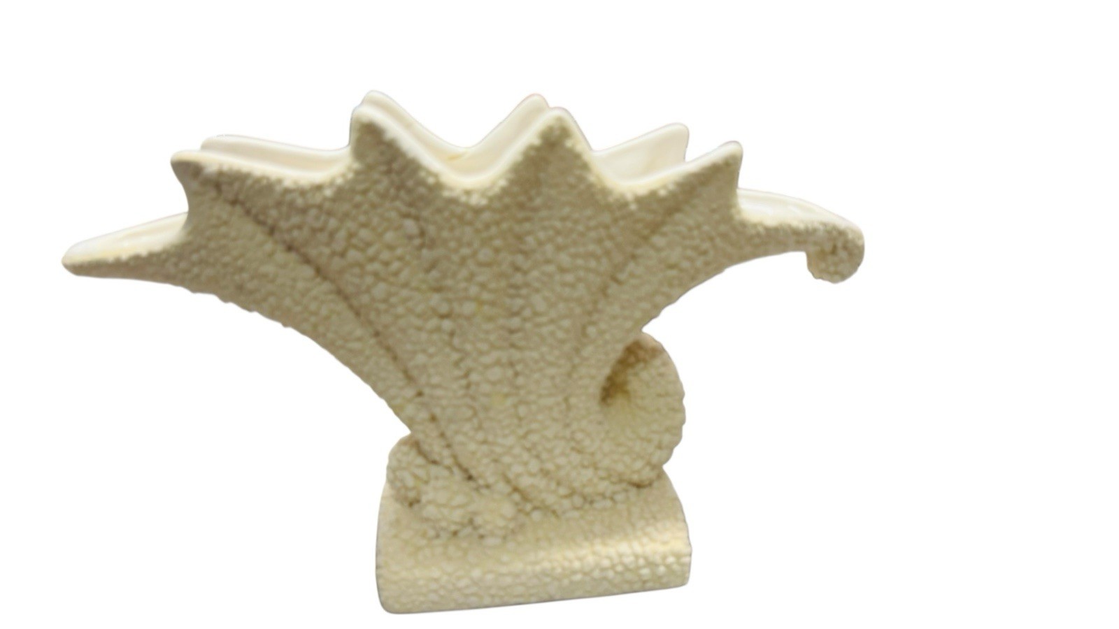 Vintage Royal Haeger Vase Nautical Shell Plantar Popcorn Texture Art Deco 1998