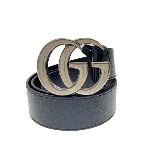 GUCCI Leather Belt, Black, Men's 406831