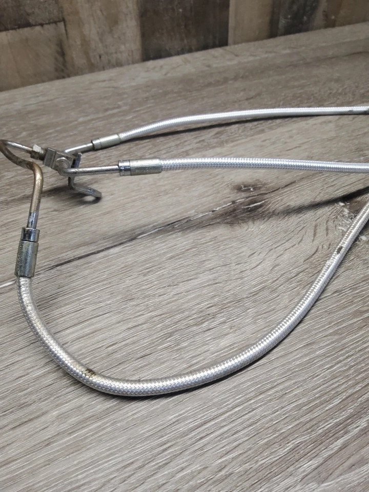 1987 87 Harley Davidson Tour Glide FLTC Front Braided Brake Lines Hoses DL-687 - Image 4 of 4