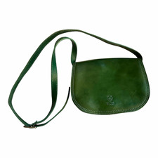 Vera Pelle Made in Italy Green Small Crossbody Bag Adjustable Strap Zip Pocket