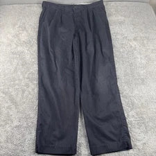 Dockers Authentic Pants Mens 40x32 Black Solid Relaxed Straight