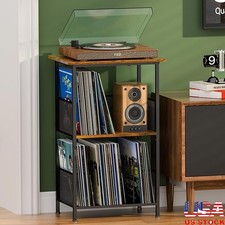 2 Tier Vinyl Record Storage Stand W/ Adjustable Feet M Shaped Dividers New