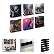 Vinyl Record Shelf Wall Mount Black Acrylic 12 Inch 6 Pack Floating Shelves