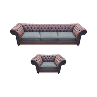 Moderne Designer Sofagarnitur Polster Set Luxus Leder Sofas Couchen Chesterfield