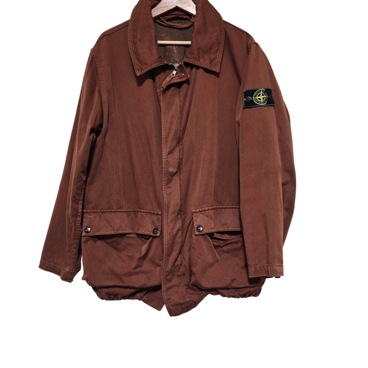 Vintage 1990s Stone Island Green Edge Blouson Jumper Outer Mens Size S Brown