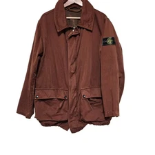 Vintage 1990s Stone Island Green Edge Blouson Jumper Outer Mens Size S Brown
