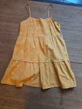 Aeropostale Bohemian A-Line Golden Yellow Floral Sundress Sleeveless Dress Sz S