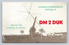 Ham Radio QSL DM2DUK East Germany Ilmenau 1975 14.2MHz SSB Quad Antenna