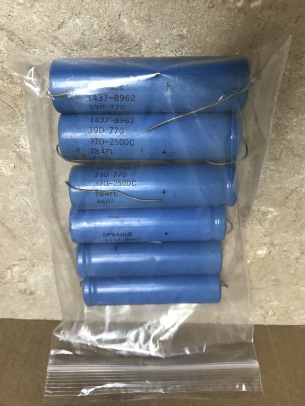 (Lot Of 6) Sprague 39D 370-250DC Capacitors 7847L