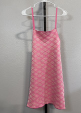 NWOT Zara Baby Pink Diamond Pattern Knitted Mini Bodycon Dress Size L