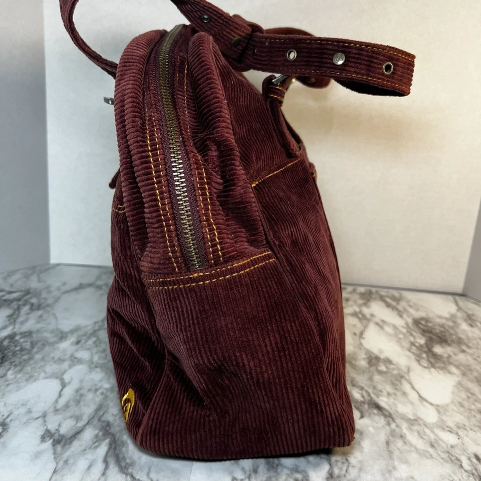 Bolso Pana Mujer Roxy Granate Forrado Con Plástico Y2K GRANDE Foto 2 de 4