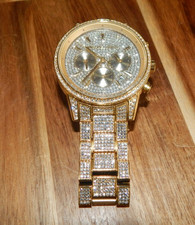MICHAEL KORS MK-6747 Ritz Chronograph Pave Gold Tone Stainless 41mm Watch 50m