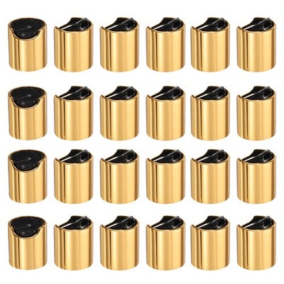 24 Stück aluminisierte Kunststoffkappen für 28/410, gold und schwarz