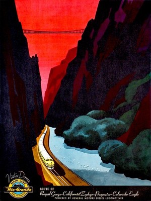 GM Rio Grande California Zephyr poster by Bern Hill ca. 1950 5 x 7 Photo