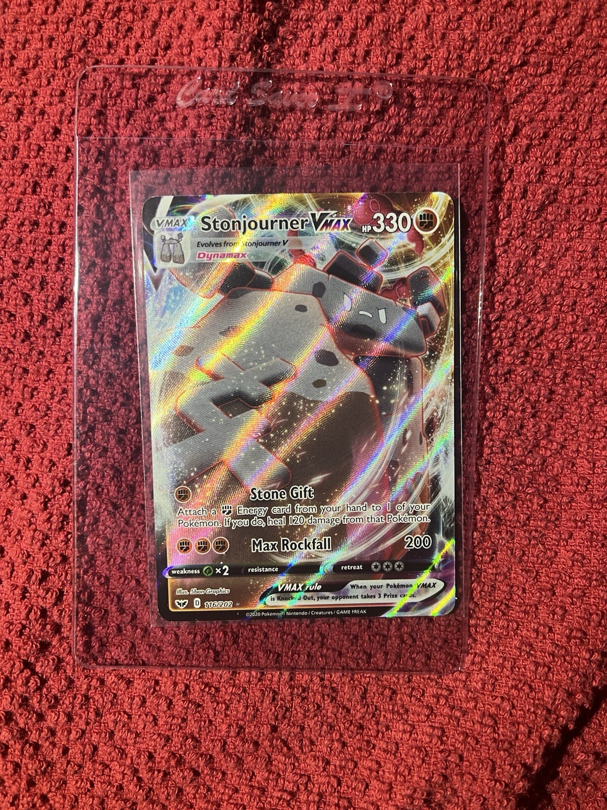 Pokémon Stonjourner VMAX 116/202 Swsh01: Sword & Shield Ultra Rare Holo 330 HP