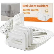 4-Pack Bed Sheet Holders with Lock Strips (Easy Installation) Fit All Beds [G6]