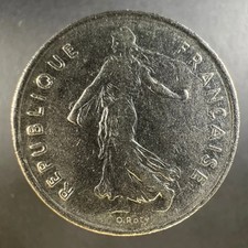 1970 France 5 Francs Sower Well‑Worn Detail