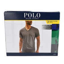 POLO RALPH LAUREN 3 Pack Green Blue Classic Fit Cotton V Neck T Shirts XL NWT