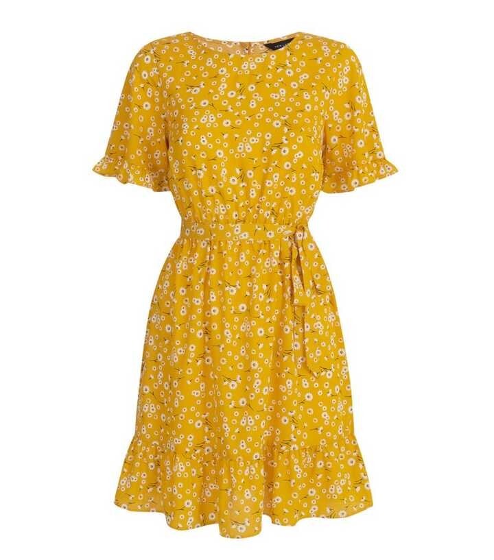 New Look Floral Yellow Mini Dress UK UK