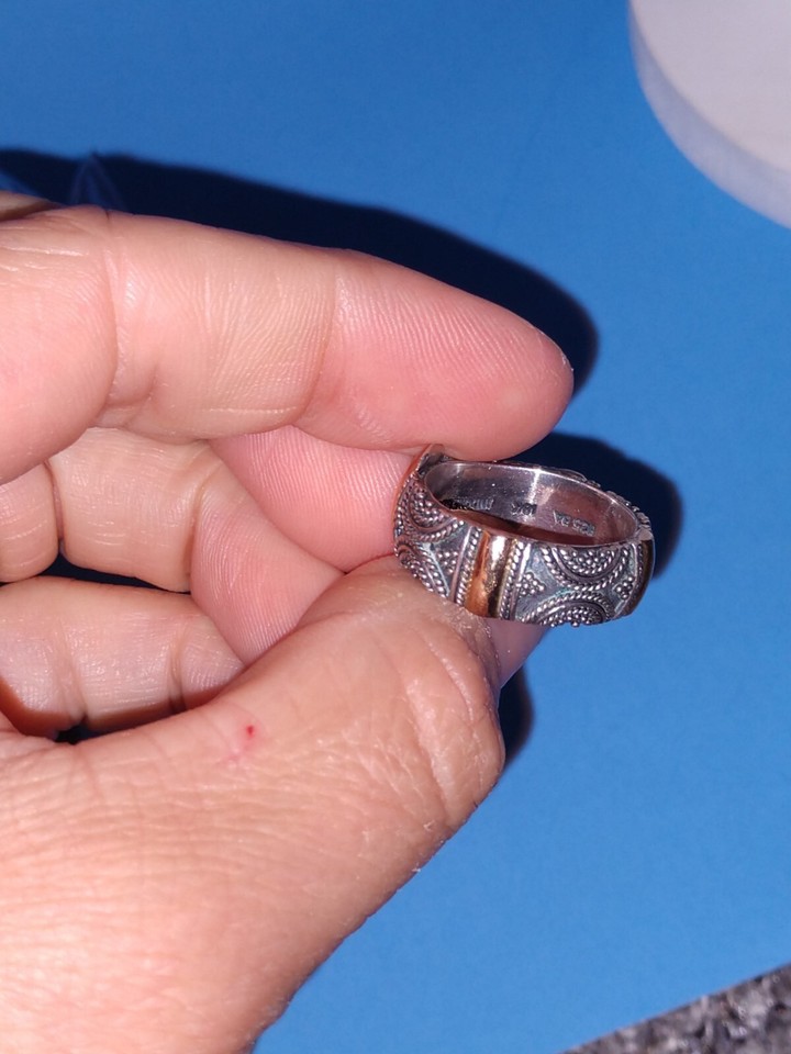 925 BA 10K Gold Ring Size 8 Jewelry Rings Sterling And Yellow Gold Ring