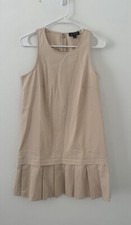 J Crew Pleated Hem Drop Waist Shift Dres Preppy Retro Ruffle Hem NWT XS