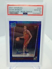 2021 Panini Donruss Blue Choice Auto Rated Rookie Evan Mobley /49 PSA 10