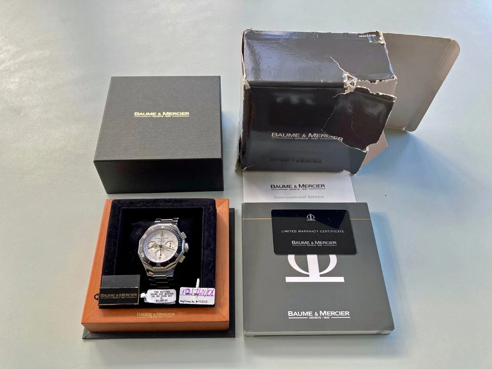 BAUME & MERCIER Riviera XXL Cronógrafo Automático 65599 Juego Completo: Caja, Tarjeta, etc. Foto 2 de 4