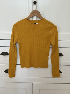 h&m yellow long sleeve top