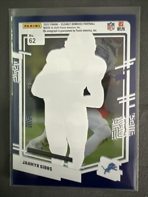 2023 Donruss Clearly Jahmyr Gibbs Blue Prizm Rated Rookie Auto /99