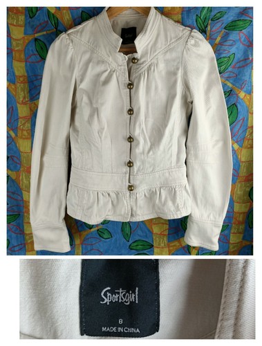 Sportsgirl 8 Denim Jacket Beige Cream 